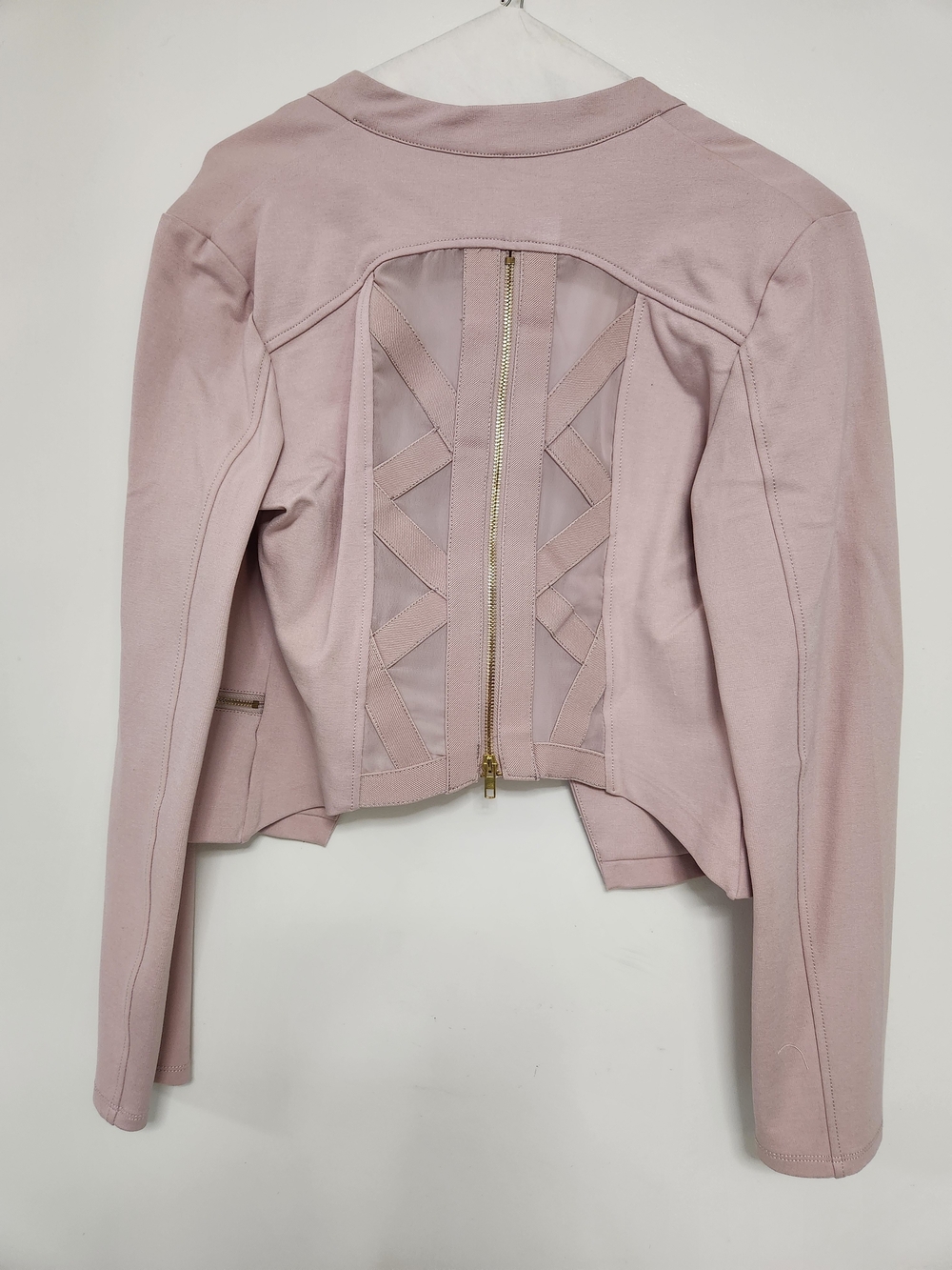 Shinestar Blush Pink Cropped Open-Front Blazer - Picture 2 of 3